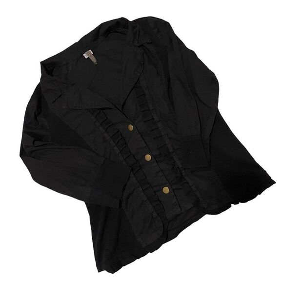XCII Black Button Up Blouse - Picture 1 of 4